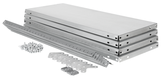 Стеллаж Практик металлический 4 полки 145x75x30 см цвет серый нагрузка на полку 30 кг