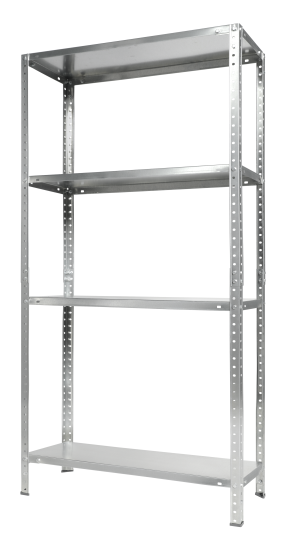 Стеллаж Практик металлический 4 полки 145x75x30 см цвет серый нагрузка на полку 30 кг