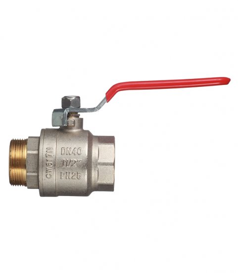 Кран шаровой латунный Valtec Base 1 1/2 ВР(г) х 1 1/2 НР(ш) ручка прямой (VT.215.N.08)