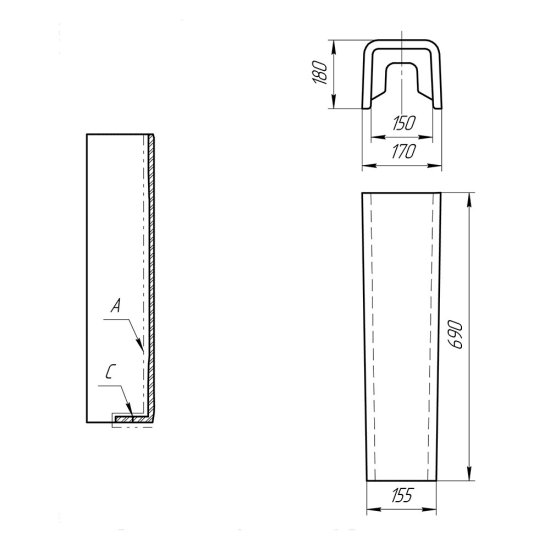 Пьедестал Cersanit Carina/ Colour 690 мм белый (S-PO-CAR50/55/60-w)