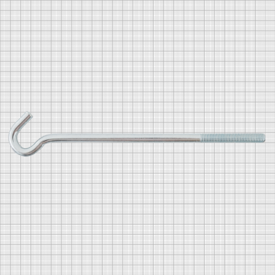 Крюк-полукольцо 10x210 мм, сталь оцинкованная