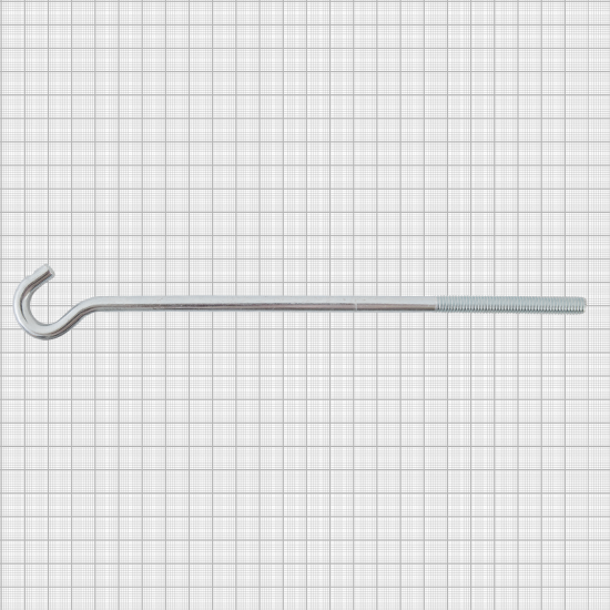 Крюк-полукольцо 8x210 мм, сталь оцинкованная