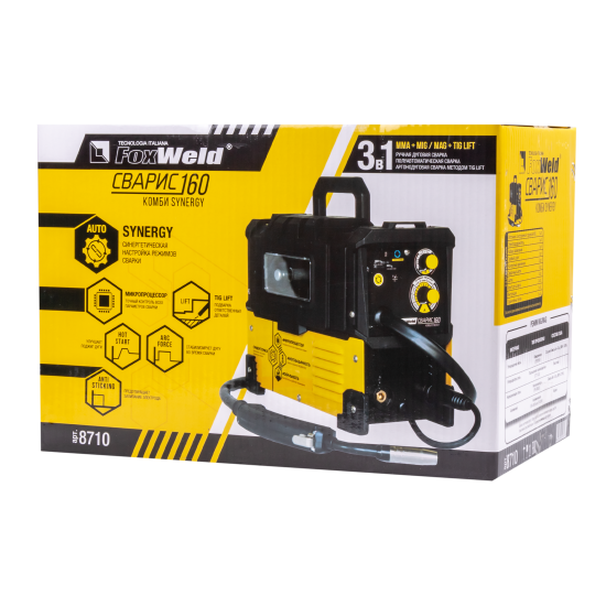 Сварочный полуавтомат инверторный Foxweld Сварис 160 Комби Synergy, 160 А, до 4 мм