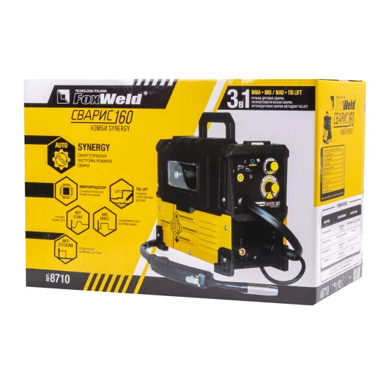 Сварочный полуавтомат инверторный Foxweld Сварис 160 Комби Synergy, 160 А, до 4 мм