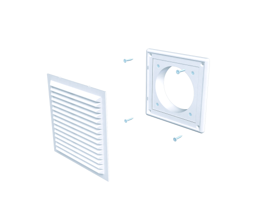 Решетка вентиляционная 150x150 с фланцем D100