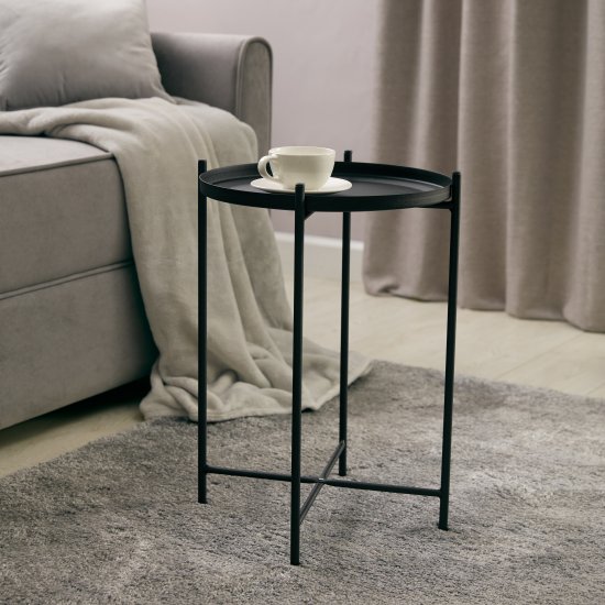 Столик кофейный Sheffilton Eva 37.6x37.6x52 см черный