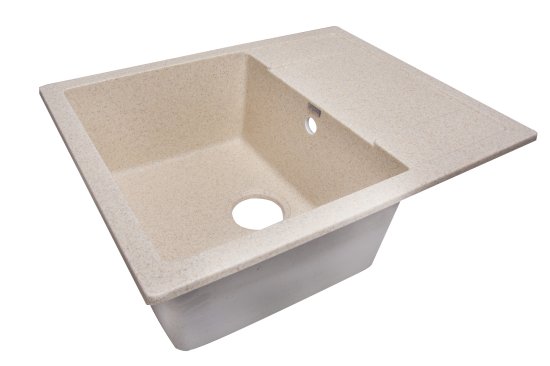 Мойка для кухни врезная с крылом Dr.Gans Техно 65x51 см глубина чаши 20 см мрамор цвет дюна