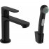 Смеситель для раковины Hansgrohe Rebris e 110, с гигиеническим душем, матовый черный 72215670