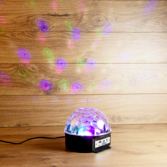 Диско-шар светодиодный c Bluetooth, мультисвет, цвет чёрный