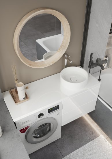 Столешница в ванную Scandi SC-100B 47x100x4 см литьевой мрамор цвет белый