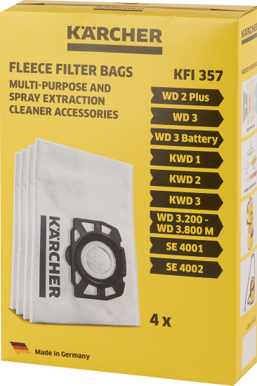 Мешки тканевые для пылесоса Karcher WD 2 Plus/WD 3 19 л, 4 шт.