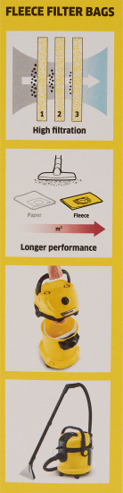Мешки тканевые для пылесоса Karcher WD 2 Plus/WD 3 19 л, 4 шт.