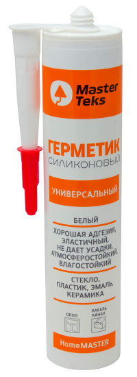 Герметик силиконовый MasterTeks универсальный уксусный белый 260 мл