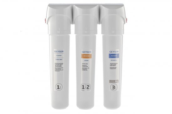 Фильтр под мойку Гейзер Смарт для жесткой воды быстросъемный 3 ступени кран в комплекте