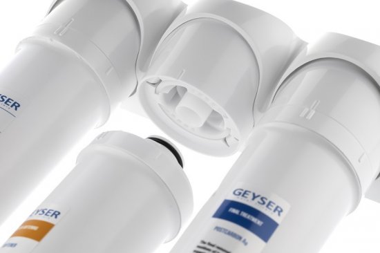 Фильтр под мойку Гейзер Смарт для жесткой воды быстросъемный 3 ступени кран в комплекте