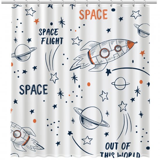Штора для ванной Fixsen Space 180x200 см полиэстер цвет белый