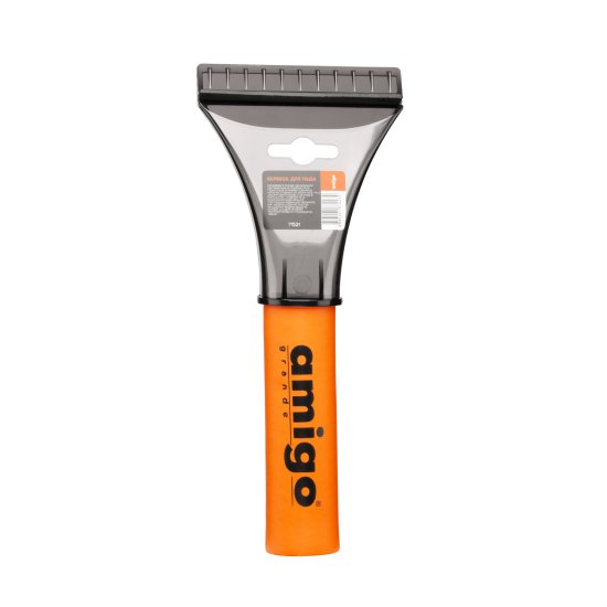 Скребок для льда Amigo 21 см пластик черный/оранжевый