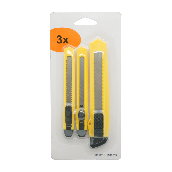 Набор ножей строительных 9 и 18 мм, 3 шт.