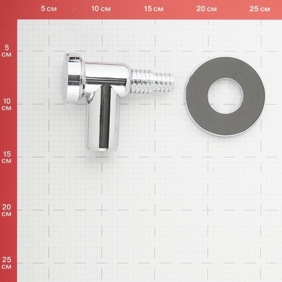 Сифон для подключения бытовой техники 32х22 мм пластик хром