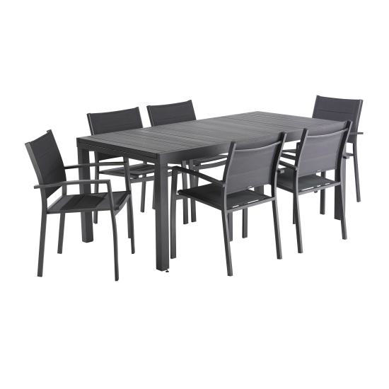 Стол раздвижной Naterial Lyra 180x260x96 см алюминий цвет антрацит