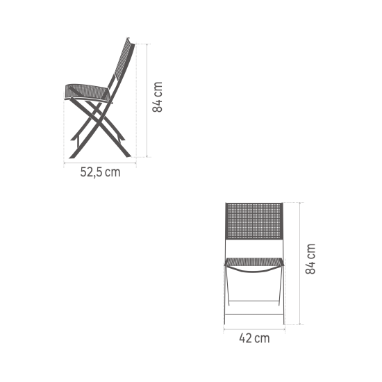 Стул складной Naterial Emys 52.5x84x42 см сталь цвет кирпичный
