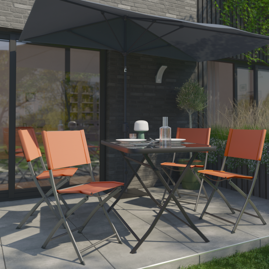 Стул складной Naterial Emys 52.5x84x42 см сталь цвет кирпичный