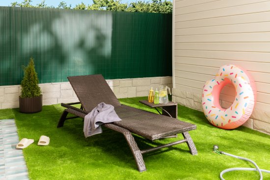 Шезлонг GreenGard Фиджи 196x77x35 см сталь/полиротанг коричневый