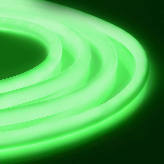 Гибкий неон термостойкий Apeyron SMD2835 24В 13 мм 5м 14.4 Вт/м 120диод/м IP68 зеленый свет