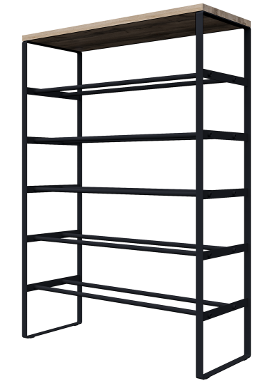 Этажерка для обуви Otto 65x86x25 см 6 полок металл цвет чёрный