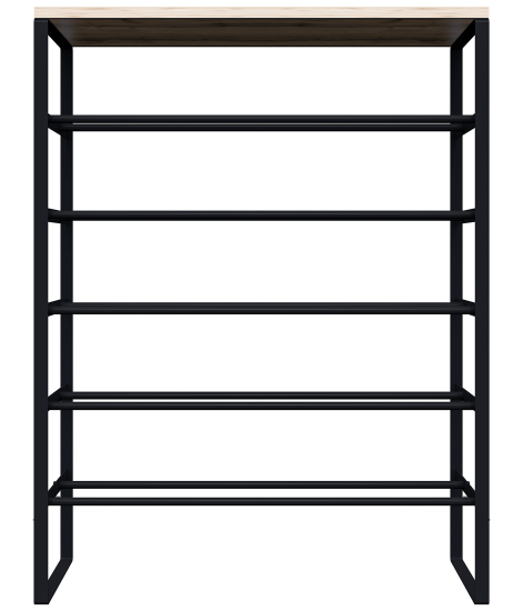 Этажерка для обуви Otto 65x86x25 см 6 полок металл цвет чёрный