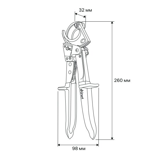 Ножницы-секатор для бронированного кабеля 32 мм