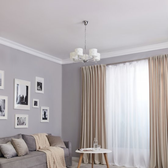 Люстра подвесная Freya FR5044PL-05CH 6 ламп Е14 цвет хром, белый