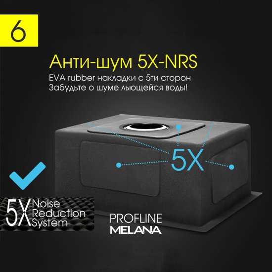 Мойка для кухни Melana ProfLine 60х50х20 см врезная с сифоном сталь (R6050H)