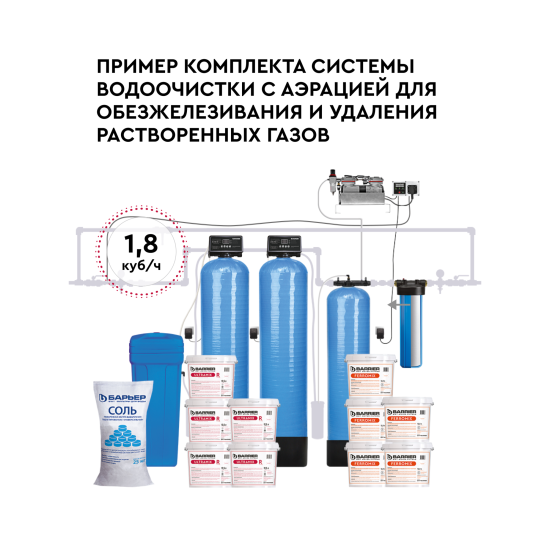 Система аэрации Барьер Pro Aero 100 Lite 10x44 окисление железа и удаление сероводорода
