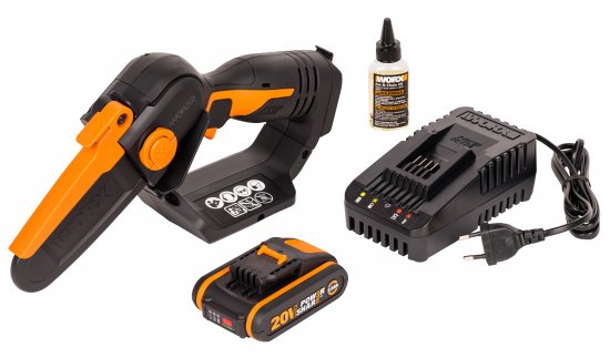 Аккумуляторная пила Worx WP342E 20В шина 12 см АКБ и ЗУ в комплекте