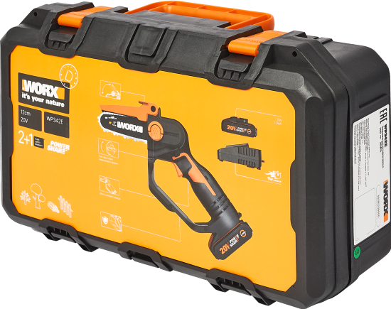 Аккумуляторная пила Worx WP342E 20В шина 12 см АКБ и ЗУ в комплекте