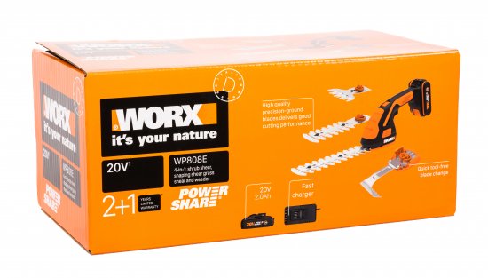 Ножницы аккумуляторные Worx WP808E 20 В 1x2 Ач АКБ и ЗУ входит в комплект