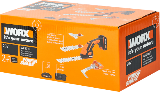 Ножницы аккумуляторные Worx WP808E 20 В 1x2 Ач АКБ и ЗУ входит в комплект
