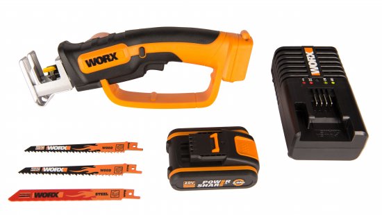 Пила сабельная аккумуляторная Worx WP892E, 20 В, АКБ и ЗУ в комплекте