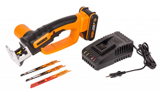 Пила сабельная аккумуляторная Worx WP892E, 20 В, АКБ и ЗУ в комплекте