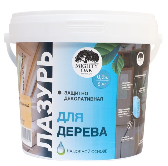 Лазурь для дерева Mighty Oak бесцветная 0.9 л
