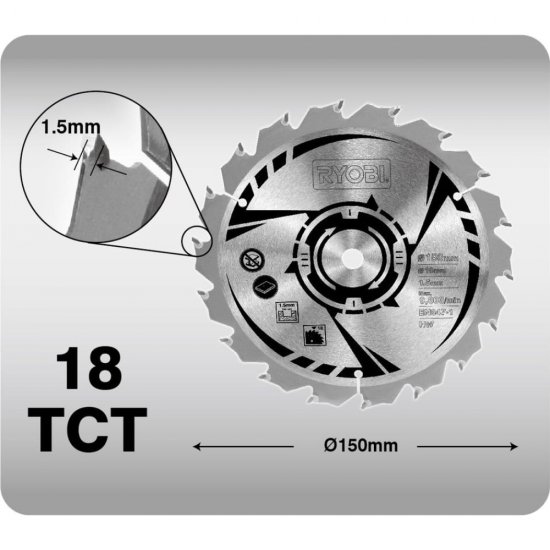 Дисковая пила Ryobi ONE+ R18CSP-0