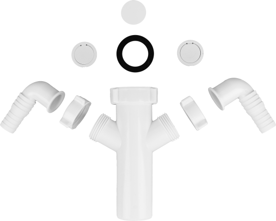 Патрубок с двойным отводом для стиральной машины Orio 1 1/2