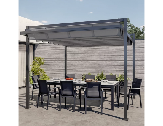 Садовый стол раздвижной Naterial Odyssea II 256/320x100x76 см алюминий/стекло антрацит