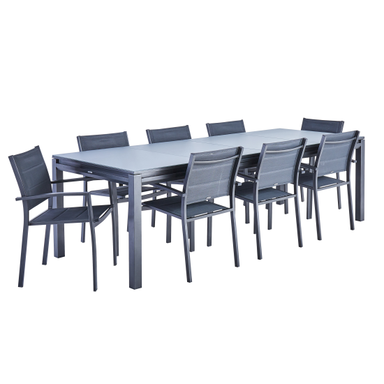 Садовый стол раздвижной Naterial Odyssea II 256/320x100x76 см алюминий/стекло антрацит