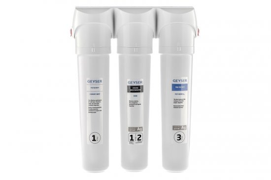 Фильтр под мойку Гейзер Смарт для мягкой воды быстросъемный 3 ступени кран в комплекте