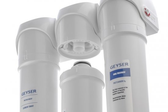 Фильтр под мойку Гейзер Смарт для мягкой воды быстросъемный 3 ступени кран в комплекте