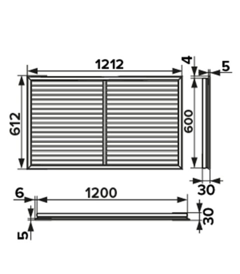 Решетка вентиляционная ПВХ Era ПР 600х1200 мм белая
