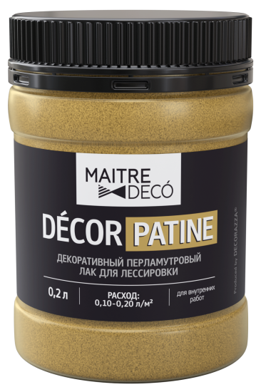 Лак перламутровый Maitre Deco Décor Патина 0.2 л цвет золотой