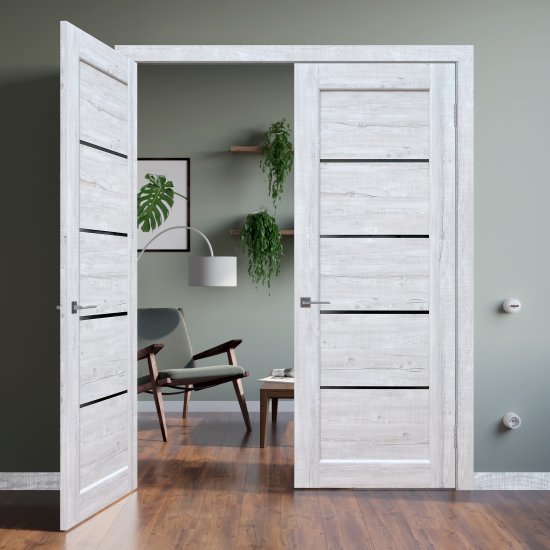 Дверь межкомнатная глухая Artens Брио 80x200 см ПВХ цвет сосна тоскана с замком и петлями